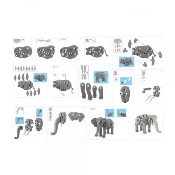 3D Puzzel Constructiefoam - Olifant