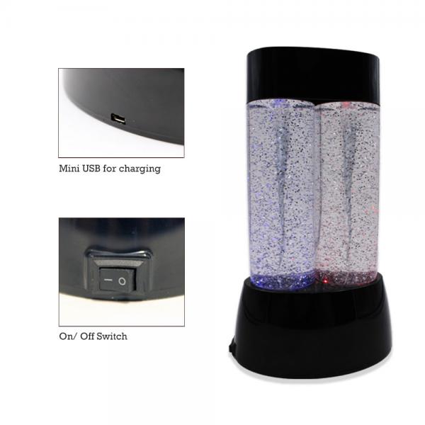 Dubbele tornado glitter lamp