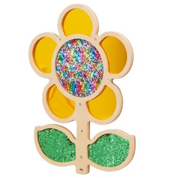 Glitter wand bloem - geel