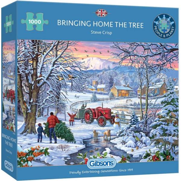 Grote puzzel - bringing home the tree (1000XXL stukjes)