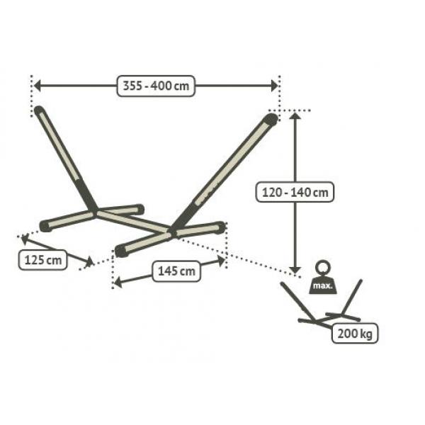 Hangmat standaard Nautico buizenframe - kingsize