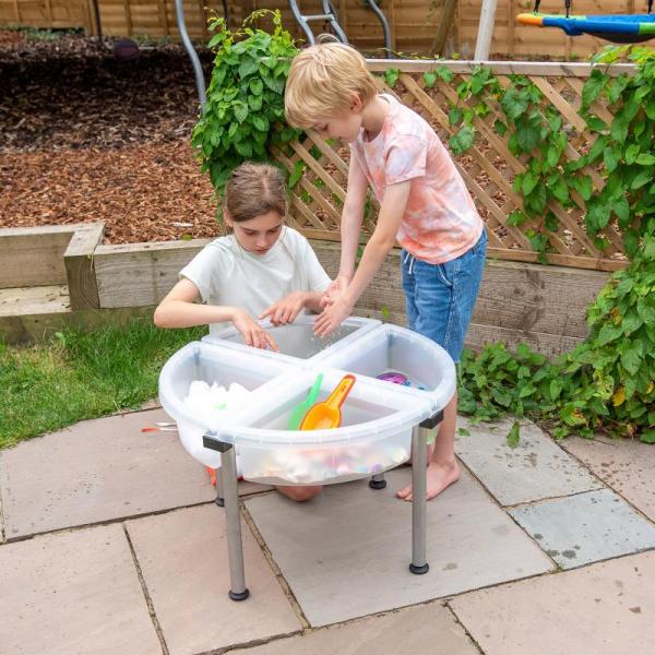 Kwadrant sensorische ontdektafel met standaard – transparant