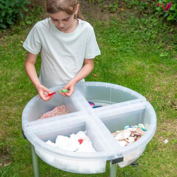 Kwadrant sensorische ontdektafel met standaard – transparant