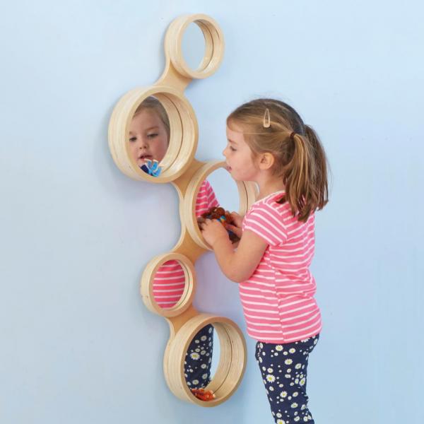 Ronde spiegels met houten lijst