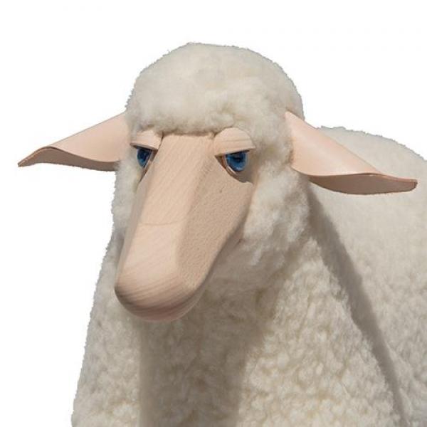 Schaap met wol (kortgeschoren) 60 cm - wit