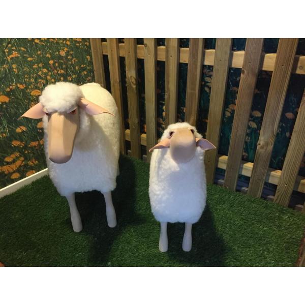 Schaap met wol (kortgeschoren) 60 cm - wit