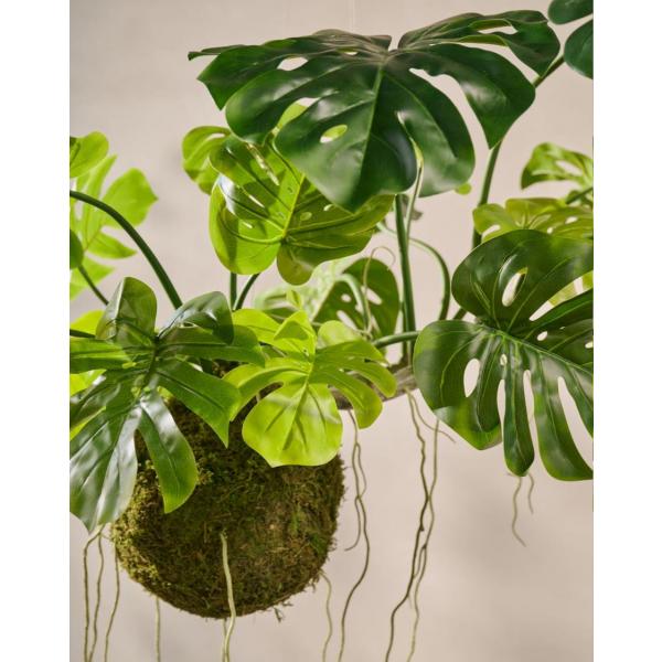 Silk-ka kunstplant Monstera hang groen - 60 cm