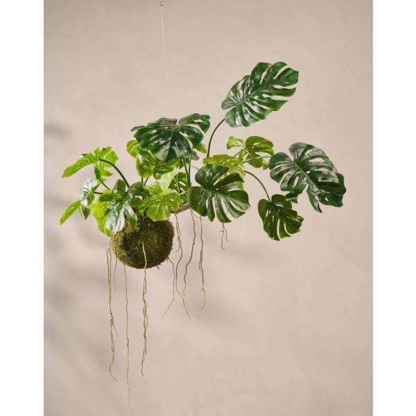 Silk-ka kunstplant Monstera hang groen - 80 cm