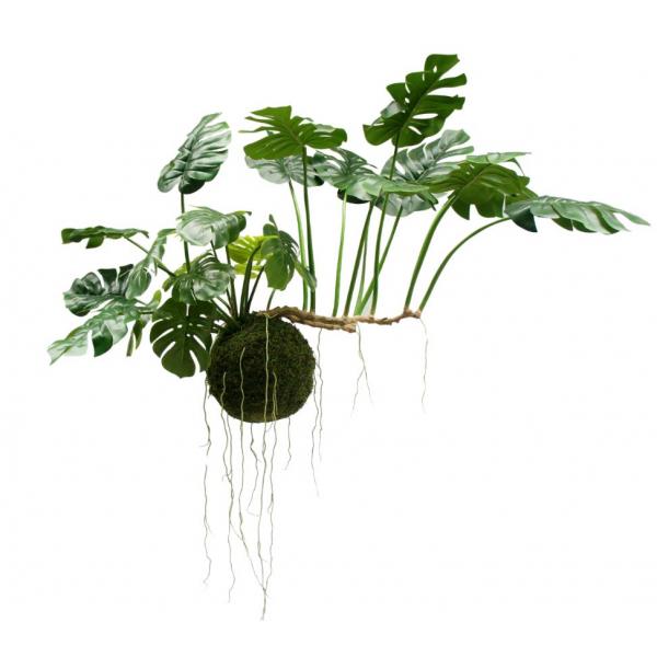 Silk-ka kunstplant Monstera hang groen - 80 cm