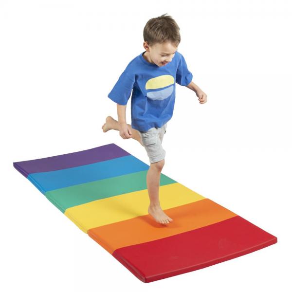 Softplay - opvouwbare speelmat in regenboogkleuren