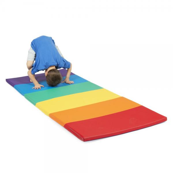 Softplay - opvouwbare speelmat in regenboogkleuren