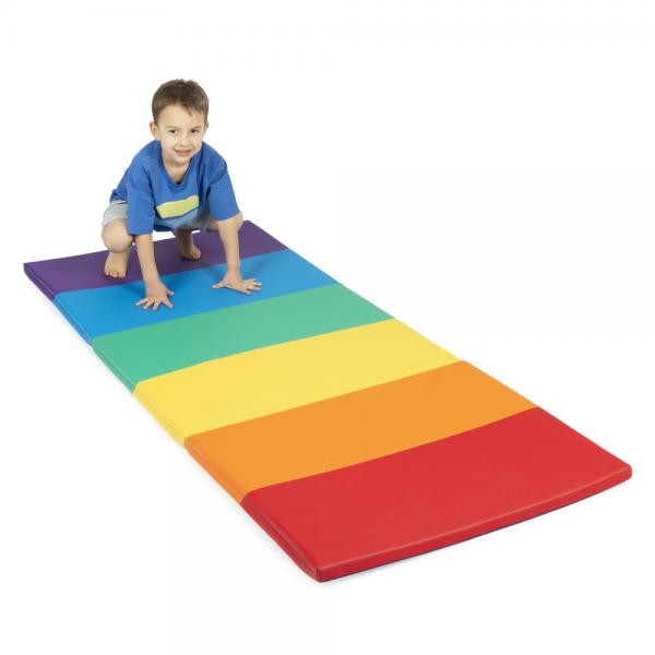 Softplay - opvouwbare speelmat in regenboogkleuren