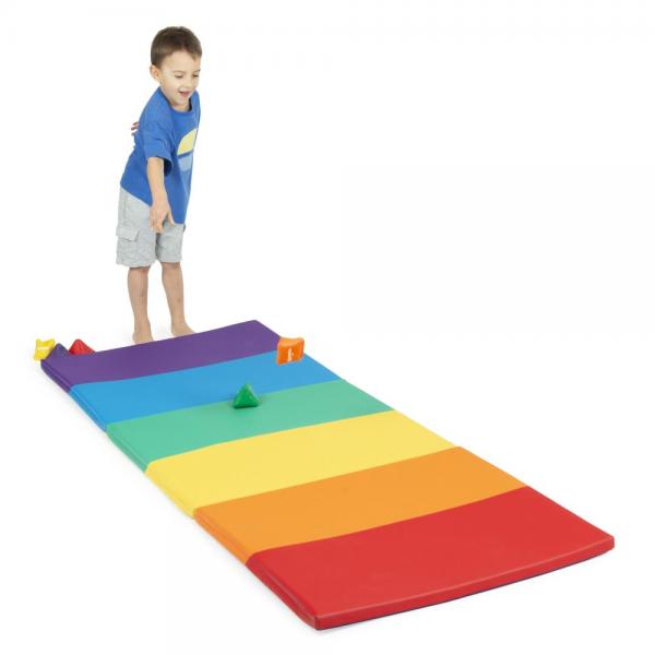 Softplay - opvouwbare speelmat in regenboogkleuren
