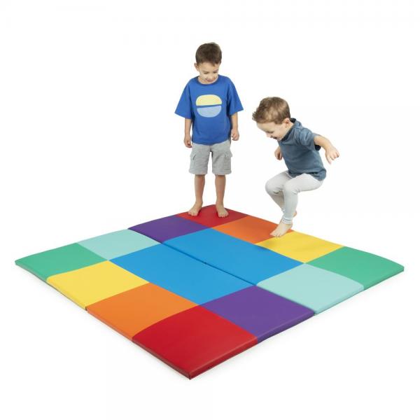 Softplay - opvouwbare speelmat met patchwork-thema