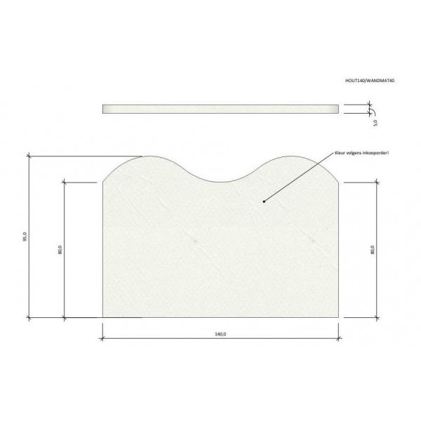 Wandmat gegolfd 140 x 95 x 5 cm - bisonyl2