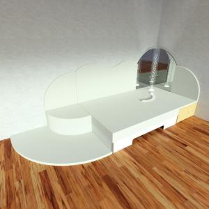 Hoekmodule muzikaal waterbed 2 - 910 Canvas White