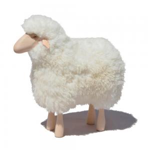 Lammetje met echte vacht (langharig) 45 cm - wit of bruin